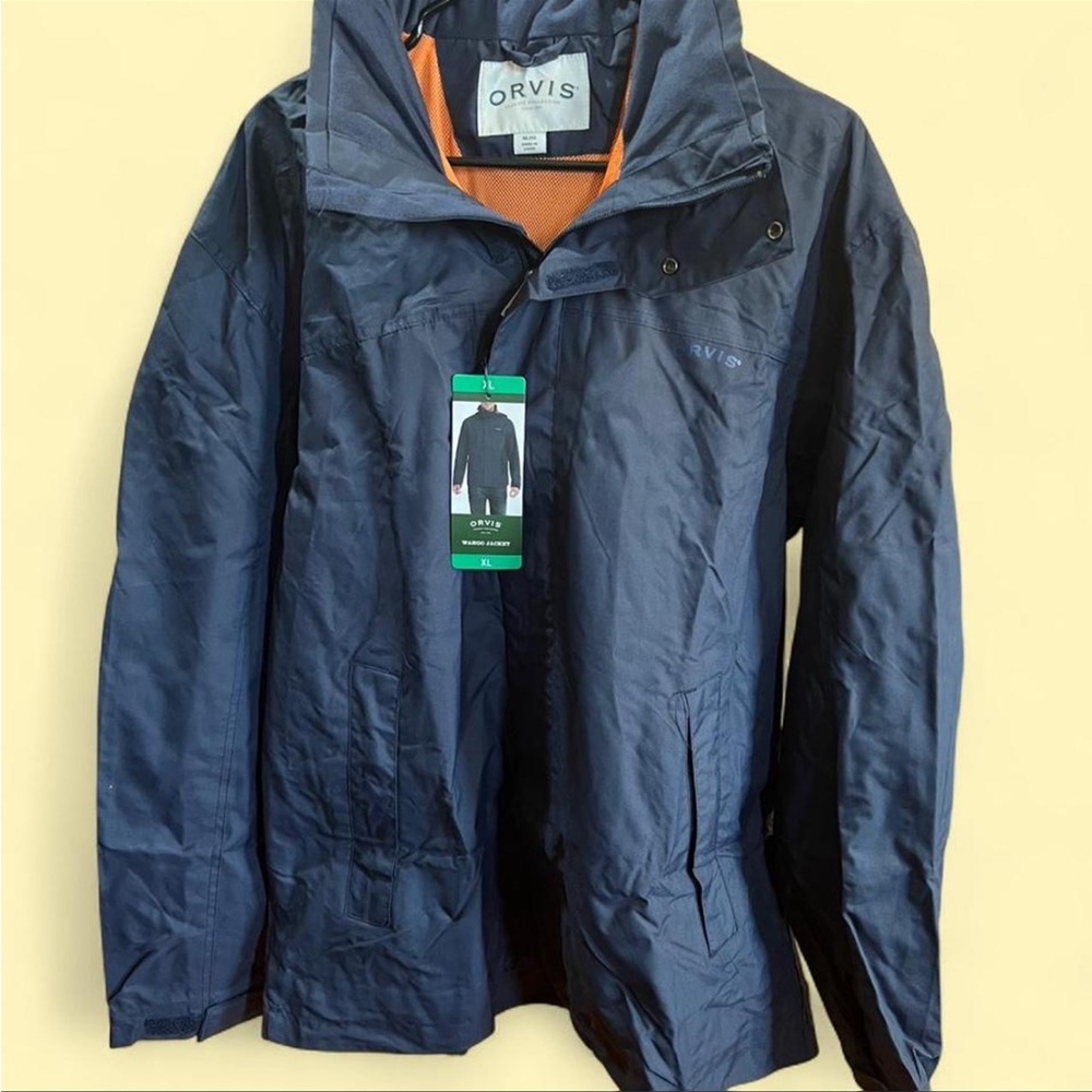 Orvis Men’s Navy Shell Jacket with Orange Lining